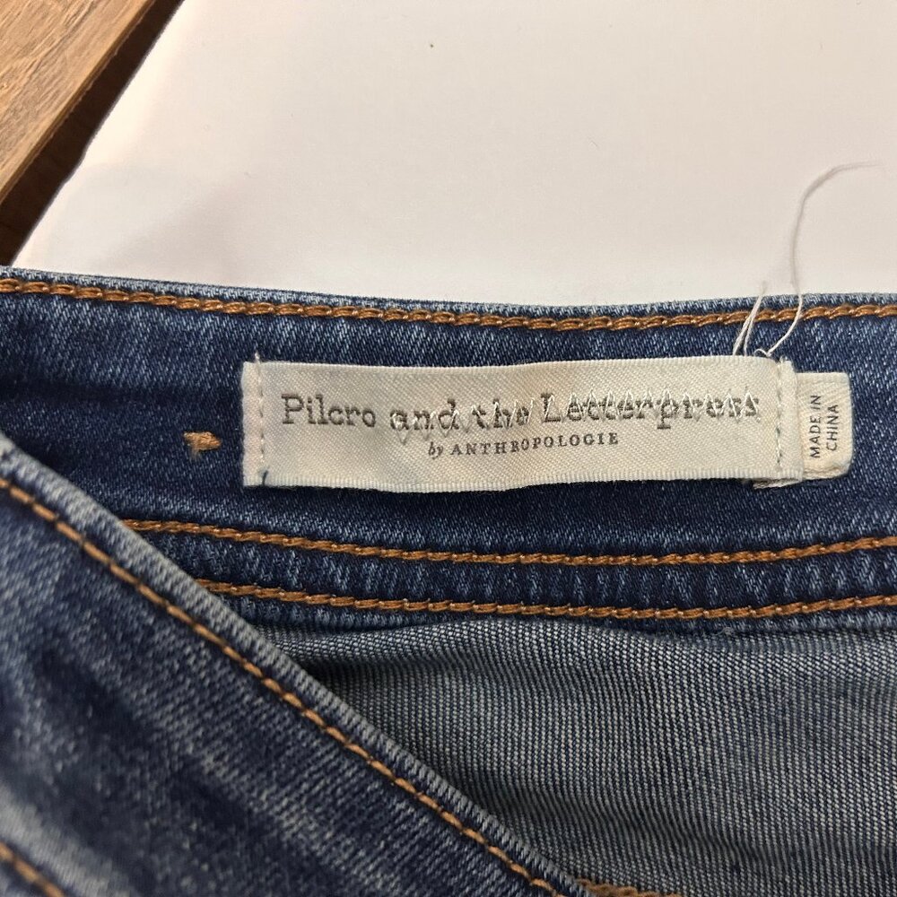 Pilcro and the Letterpress Anthropologie Flare Jeans - Sz 25 High-Rise Side-zip - Picture 9 of 11